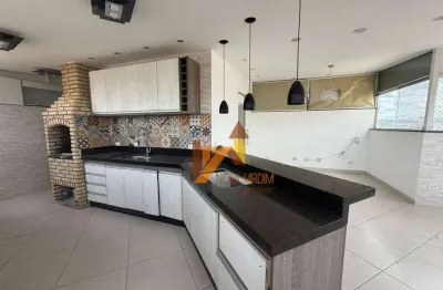 Cobertura com 3 dormitórios, 159 m² - venda por r$ 660.000,00 ou aluguel por r$ 4.430,00/mês - vila alzira - santo andré/sp