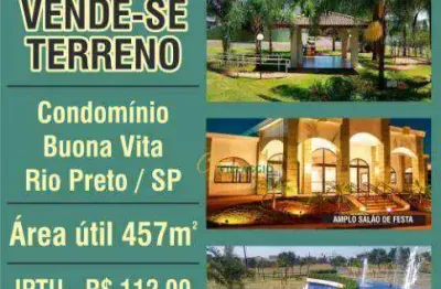 Terreno à venda, 457 m² por r$ 330.000 - parque residencial buona vita - são josé do rio preto/sp