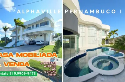 Casa duplex mobiliada à venda no alphaville pe i - recife/pe | 4 quartos | 4 suites |1 wc | 6 vagas