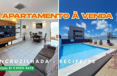 Apartamento à venda na encruzilhada-recife/pe | 3 quartos | 1 suite | 1 wc | 1 vaga | 63m²