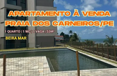 Apartamento à venda na beira mar praia dos carneiros-ipojuca/pe | 1 quarto | 1 wc | 1 vaga | 55m²
