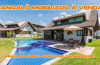 Bangalo mobiliado à venda em muro alto-ipojuca/pe | 4 quartos | 3 suites | 1 wc | 2 vagas | 145m²