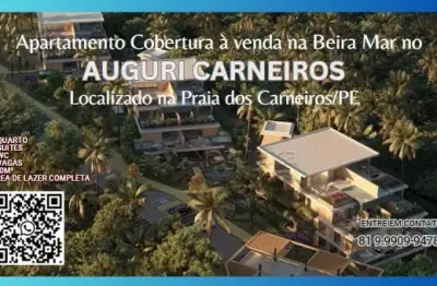 Cobertura à venda na beira mar praia de carneiros-tamandare/pe| 4 quartos | 4 suites | 2 wc | 3 vagas | 390m²