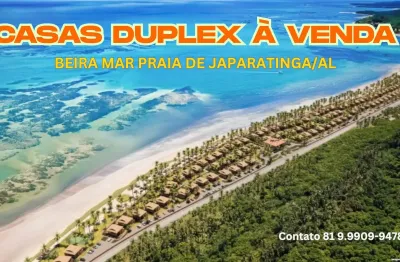 Casas duplex à venda na beira mar praia de japaratinga/al | 4 quartos | 4 suites | 1 wc | 3 vagas | 249m²
