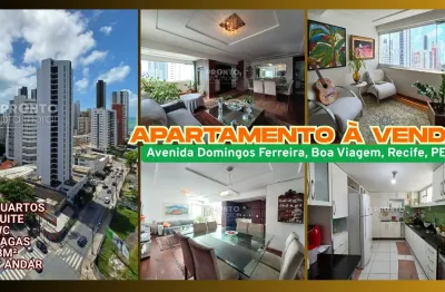Apartamento à venda naav.  domingos ferreira-boa viagem-recife/pe | 3 quartos | 1 suite | 2 wc | 2 vagas |  123m²