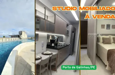 Studio mobiliado à venda em porto de galinhas-ipojuca/pe | 1 quarto | 1 wc | 1 vaga | 21m²