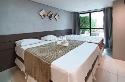 Apartamento studio mobiliado de frente para a piscina | porto de galinhas