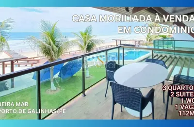 Casa mobiliada à venda na beira mar de porto de galinhas-ipojuca/pe