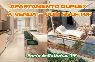 Rooftop à venda em porto de galinhas-ipojuca/pe | 1 quarto | 1 wc | 1 vaga | 51m²