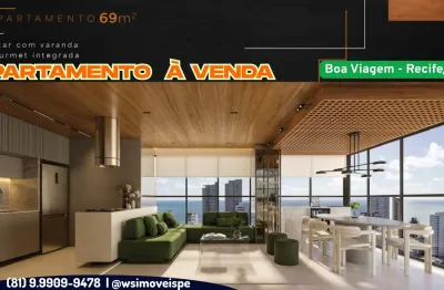 Apartamento à venda em boa viagem-recife/pe |  2 quartos | 1 suite | wc | 1 vaga | 69m²