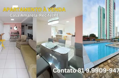 Apartamento à venda em casa amarela-recife/pe | 3 quartos sendo 1 suite | 1 wc | 1 vaga| 86m²