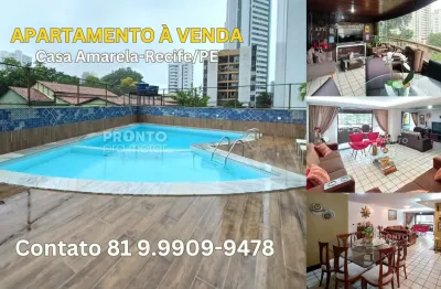 Apartamento à venda em casa amarela-recife/pe | 3 quartos sendo 2 suites | 1 wc| 2 vagas | 180m²