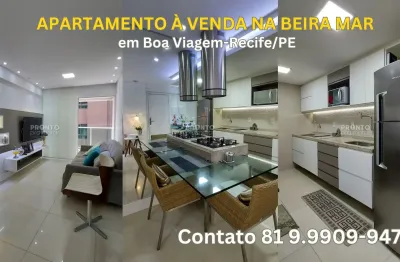 Apartamento à venda na beira mar praia de boa viagem-recife/pe | 1 quarto | 1 wc | 1 vaga | 35m²