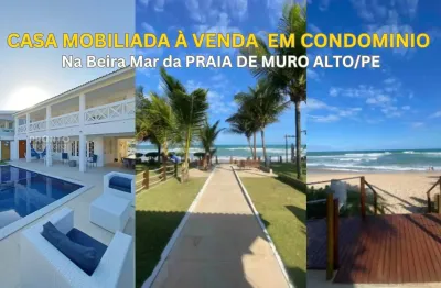 Casa mobiliada á venda em condominio beira mar em muro alto/pe