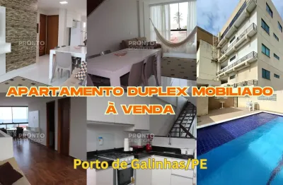 Apartamento duplex mobiliado à venda em porto de galinhas/pe