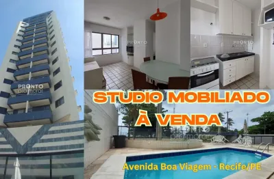 Flat mobiliado à venda – beira-mar do pina | andar alto em frente as quadras de tenis - beira mar