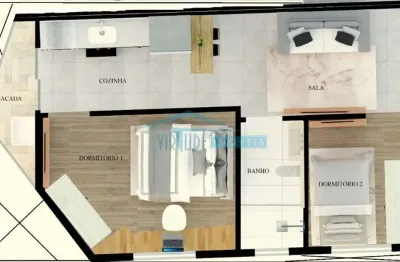 Apartamento em condomínio para venda no bairro jardim popular, 2 dorm, 34 m