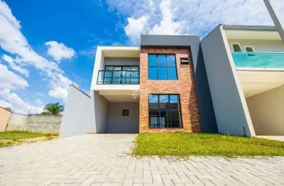 Casa em condomínio fechado com 3 quartos à venda na rua francisco alves ferreira, 640, vila glória, campo largo, 127 m2 por r$ 550.000
