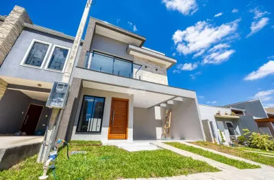 Casa em condomínio fechado com 3 quartos à venda na rua francisco alves ferreira, 640, jardim itaqui, campo largo, 111 m2 por r$ 570.000