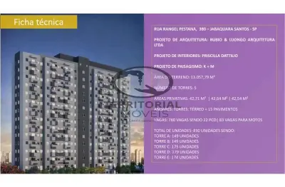 Apartamento com 2 quartos à venda na avenida rangel pestana, jabaquara, santos, 42 m2 por r$ 355.655