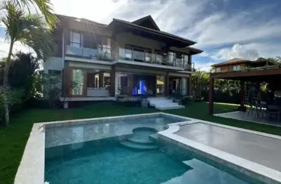 Casa à venda enseado do castelo em praia do forte r$ 11.500.000,00 porteira fechada, decorada, 4 suítes, piscina, área gourmet, próxima ao mar!