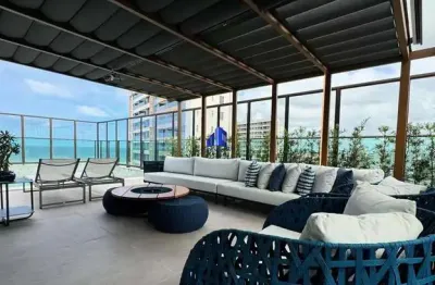 Apartamento cobertura à venda d'azur jaguaribe r$ 6.900.000,00 decorado, vista mar, piscina, área gourmet, 4 suítes, suíte máster com hidro e closet