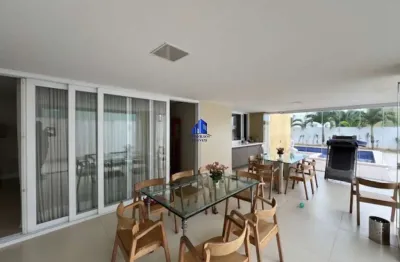 Casa à venda alphaville ii salvador r$ 4.800.000,00 piscina, varanda gourmet, sala climatizada, 5 suítes, armários, terreno plano!