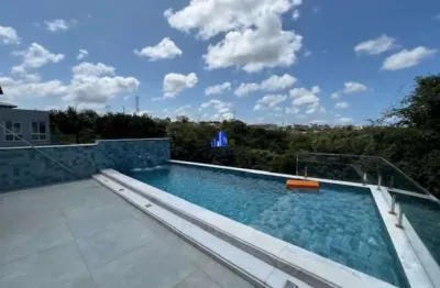 Casa à venda alphaville salvador ii r$ 3.400.000,00 piscina, espaço gourmet, 5 suítes, 500 m² de terreno, 300 m² casa, armários, vista para mata