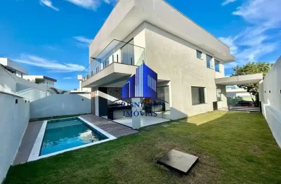 Casa à venda alphaville litoral norte i r$ 1.680.000,00 nova, 4 suítes, piscina privativa, terreno 500 m², casa 280 m².