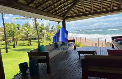 Casa à venda frontal mar em jauá, r$ 2.630.000,00, pé na areia, 7 suítes, piscina, 2 espaços gourmets!