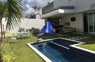 Casa à venda alphaville litoral norte i, decorada, r$ 1.890.000,00, 4 suítes, energia fotovoltaica, piscina, espaço gourmet