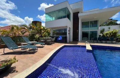 Casa à venda alphaville salvador ii r$ 4.200.000,00, piscina com área gourmet, sala ampla, 4 suítes, suíte máster com hidro e closet, varandas