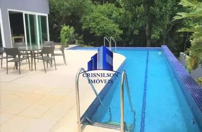 Casa à venda em alphaville i salvador, r$ 4.000.000,00, maravilhosa, 4 suítes, piscina com raia de 11 metros e prainha,terreno 1.036 m², casa 445 m²!