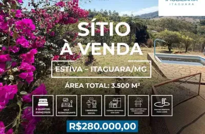 Chácara / sítio com 3 quartos à venda na sítio estiva, 00, zona rural, itaguara, 200 m2 por r$ 280.000