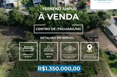 Terreno à venda na rua centro, centro, itaguara, 1700 m2 por r$ 1.250.000
