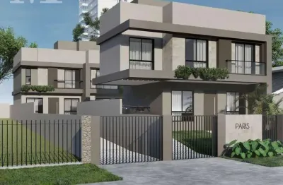 Sobrado novo, alto padrão no bairro lindóia/portão. com espaço gourmet e terraço com churrasqueira. em condomínio fechado.