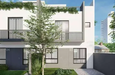 Sobrado novo em condomínio fechado no xaxim. espaço gourmet, churrasqueira. com terreno e tratamento paisagístico.