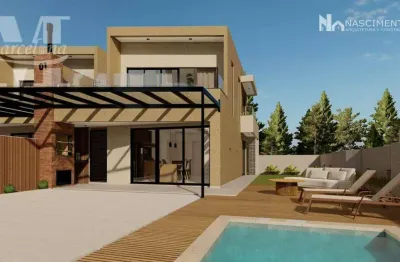 Sobrado alto padrão, com 3 quartos, sendo 2 no piso térreo, churrasqueira, terraço (com espera para piscina). há 450 metros da praia.