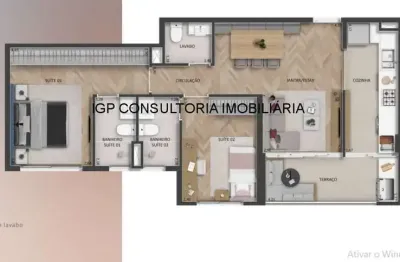 Apartamento à venda no centro de indaiatuba-sp: 2 quartos, 1 suíte, 2 salas, 2 banheiros, 2 vagas de garagem, 67m².