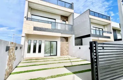 Casa com 3 quartos à venda na rua alemanha, 135, monções, matinhos, 109 m2 por r$ 859.000