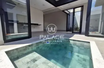 Casa térrea condomínio park unimep taquaral, nova, moderna, com piscina e churrasqueira.