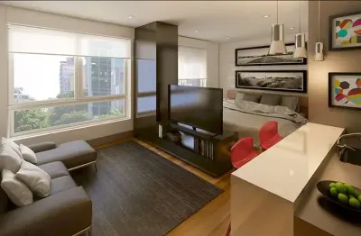 Apartamento 1 dormitório studio com 1 vaga à venda no bairro moinhos de vento em porto alegre com infra completa de hotel em frente ao parcão
