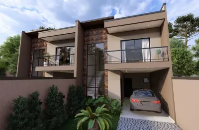 Sobrado duplex em pinhais – 3 suítes, jardim amplo e 3 vagas de garagem