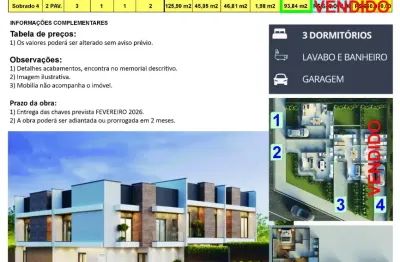 Sobrado novo, bem distribuído, em excelente localização no bairro Campo Comprido.