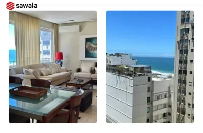 Viva a experiência única de morar na quadra da praia do leblon rio de janeiro, em um apartamento impecável, com vista  para o mar.