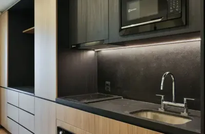 Apartamento (semi mobiliado) locação com 32m2 com 1 dormitório (suíte) em moema - são paulo - sp