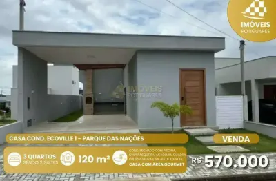 Casa à venda, 3 quartos, 2 suítes, 2 vagas, parque das nações - parnamirim/rn