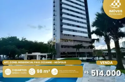 Apartamento com 3 quartos à venda no Capim Macio, Natal 