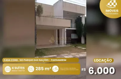 Casa para aluguel, 4 quartos, 4 suítes, 2 vagas, parque das nações - parnamirim/rn