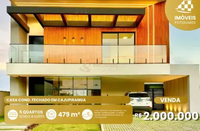 Casa à venda, 5 quartos, 4 suítes, 3 vagas, cajupiranga - parnamirim/rn